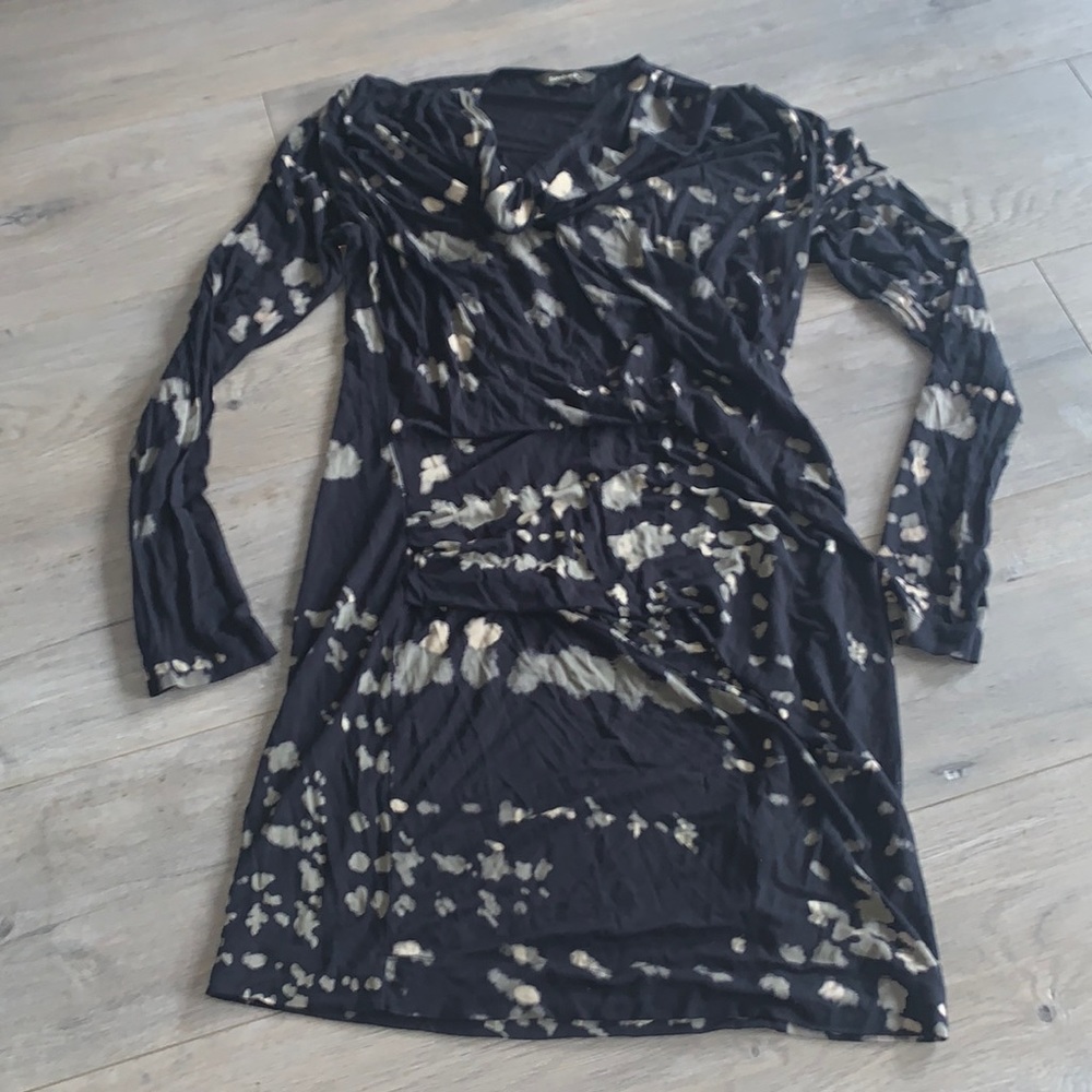 Sandwich Black/Tan Pattern Dress Small